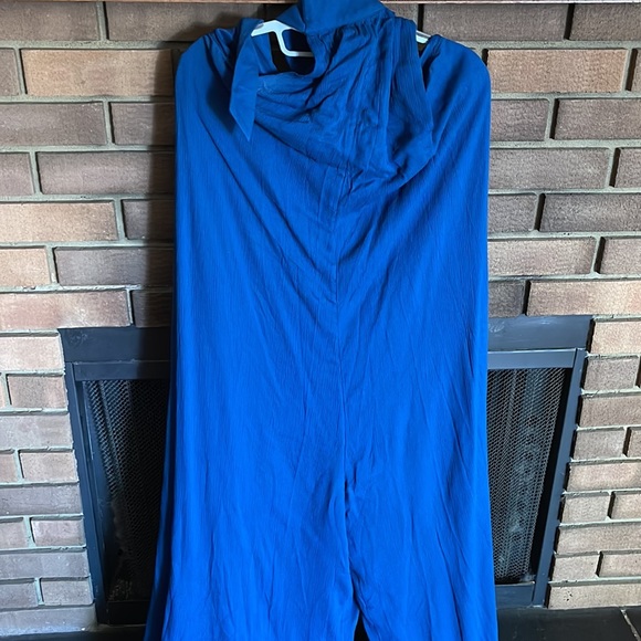 Free people royal blue halter jumpsuit w pockets - Picture 5 of 6